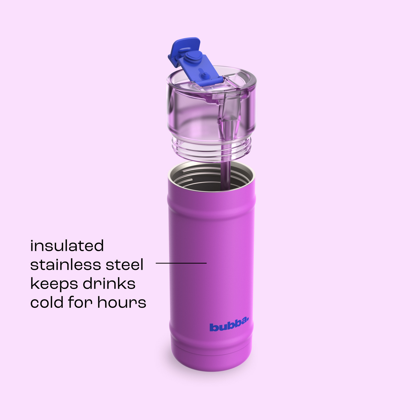 bubba 18 oz DualSip Insulated Stainless Steel Water Bottle - Mood Booster - US 8477